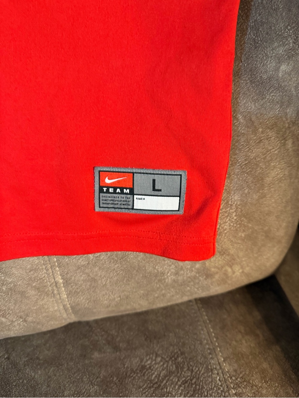 Nike Red Team Athletic Jersey Tee - Picture 3 of 4